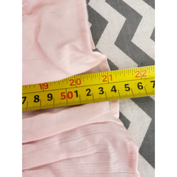 H&M Blush Pink Smocked Waist Ruffle Hem Blouse - Size M - Picture 4 of 6